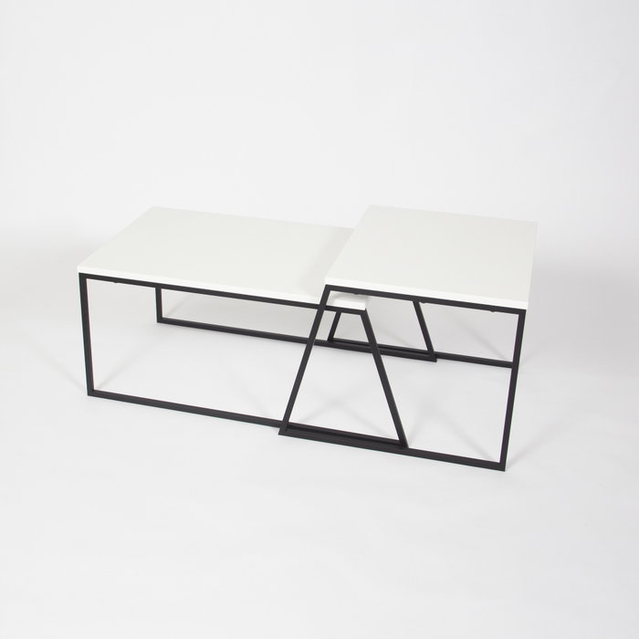 Hanah Home Juego de Mesa de Centro Blanco y Negro